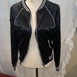 Black zip up bomber jacket